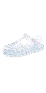 girls clear sandals transparent Cinderella beach vacationholiday glitter footwear birthday Halloween