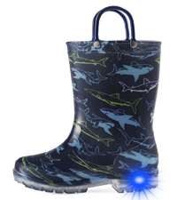 light up rain boots Blue Shark