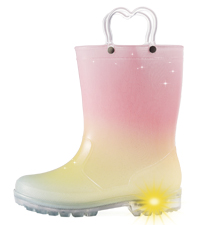 Light up rain boots Pink Yellow Gradient