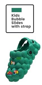 Kids  Bubble Sllides  Green in size 2 with shoes charm