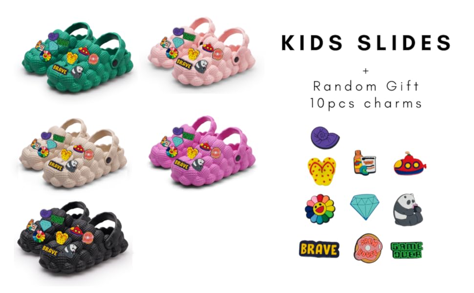 Bubble slides for kids with Designer Charms