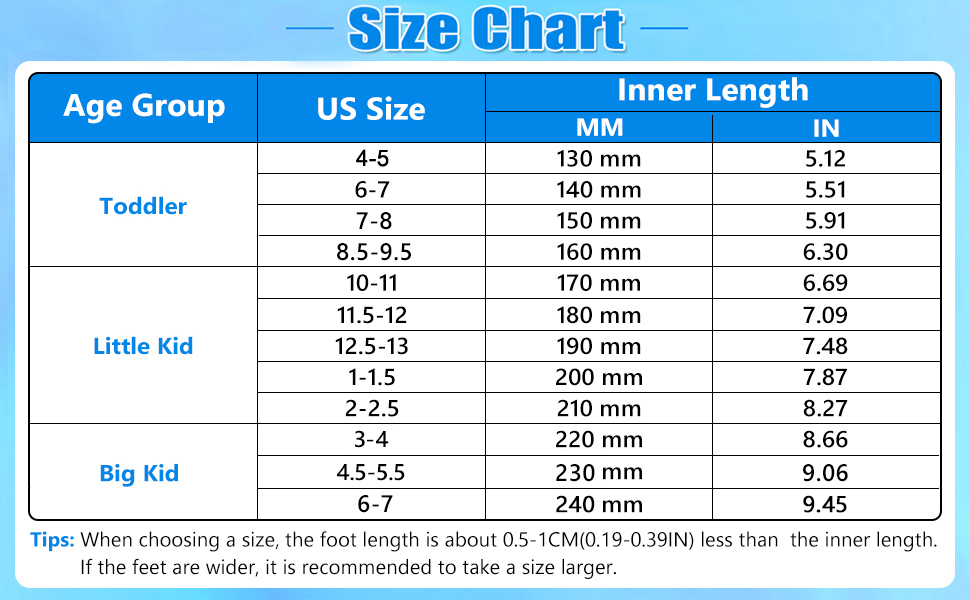 size chart