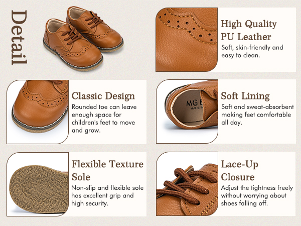 classic design soft lining high quality pu leather material flexible texture sole lace-up closure