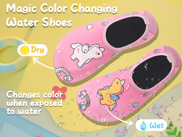 unicorn color changing water shoe