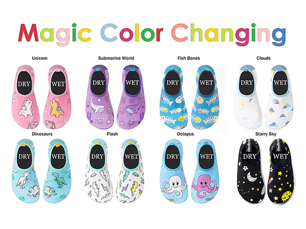 water shoes for kids color changing