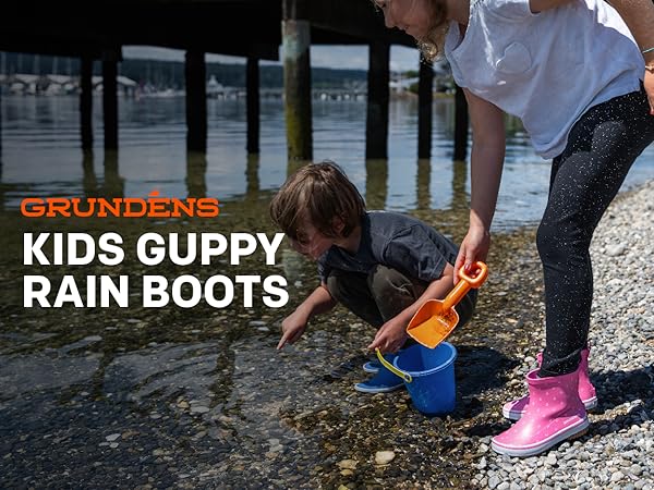 Grundens Kid''s Guppy Collection, Kids Waterproof Fishing Boots, Kids Rain Boot and Fishing Boots