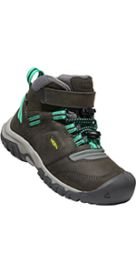 A kids ridge flex with KEEN.Bellows Flex on the fore-toe for better bend. The boot is grey w blue