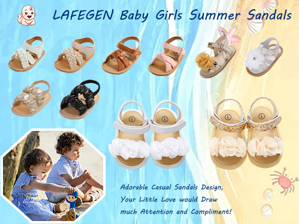 LAFEGEN Infant Baby Girls Summer Sandals