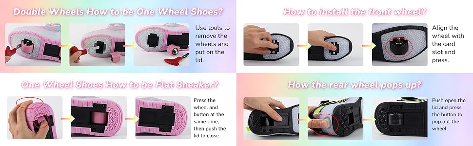 One wheel/ double wheel led sneaker