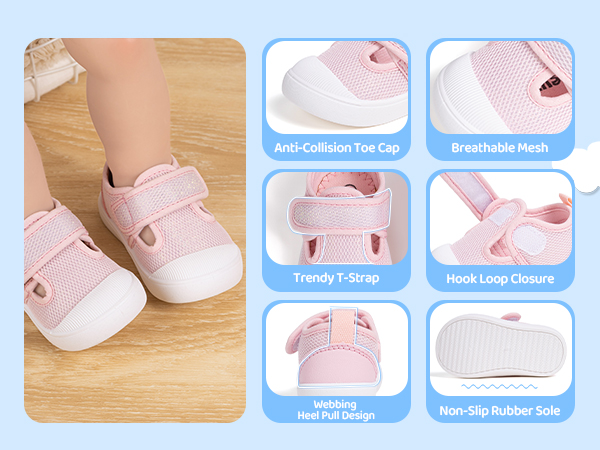 girls'' sneakers with anti collision toe cap infant sneakers boys girls ten little shoes