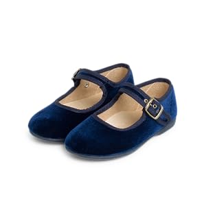 Pisamonas Girls Buckle Up Velvet Mary Janes