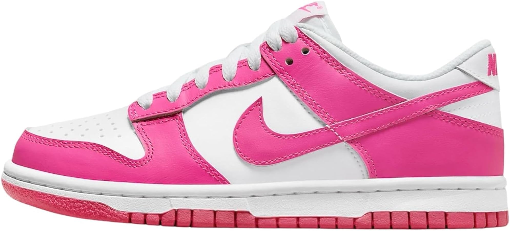 Nike Youth Dunk Low Grade School White/Laser Fuchsia FB9109-102 3.5Y