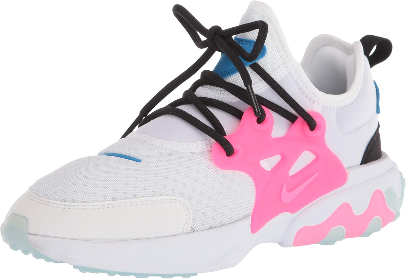 Nike React Presto Girls Shoes Size 6, Color: White/Hyper Pink/Photo Blue