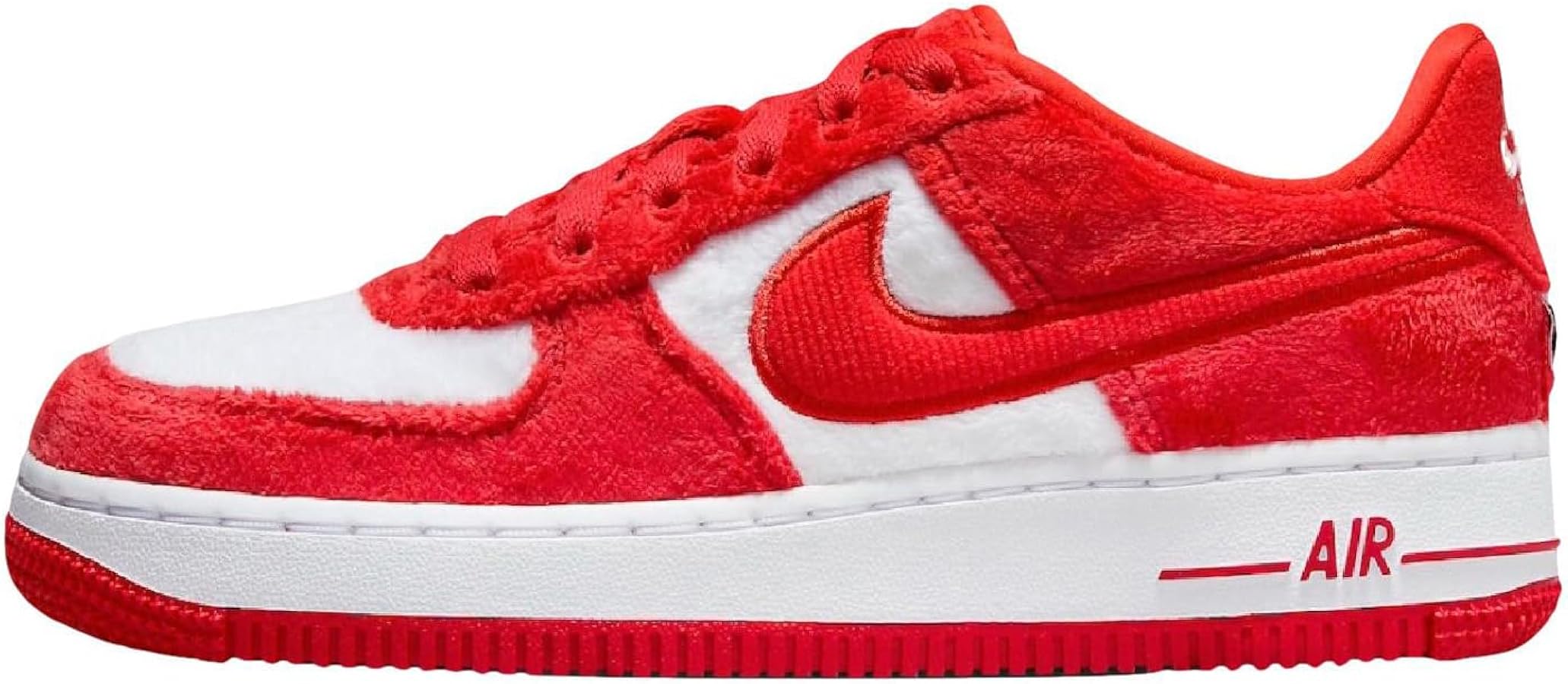 Nike Air Force 1 Big Kids' Shoes (FZ3552-612, Fire Red/White/Pink Foam/Light Crimson) Size 3.5