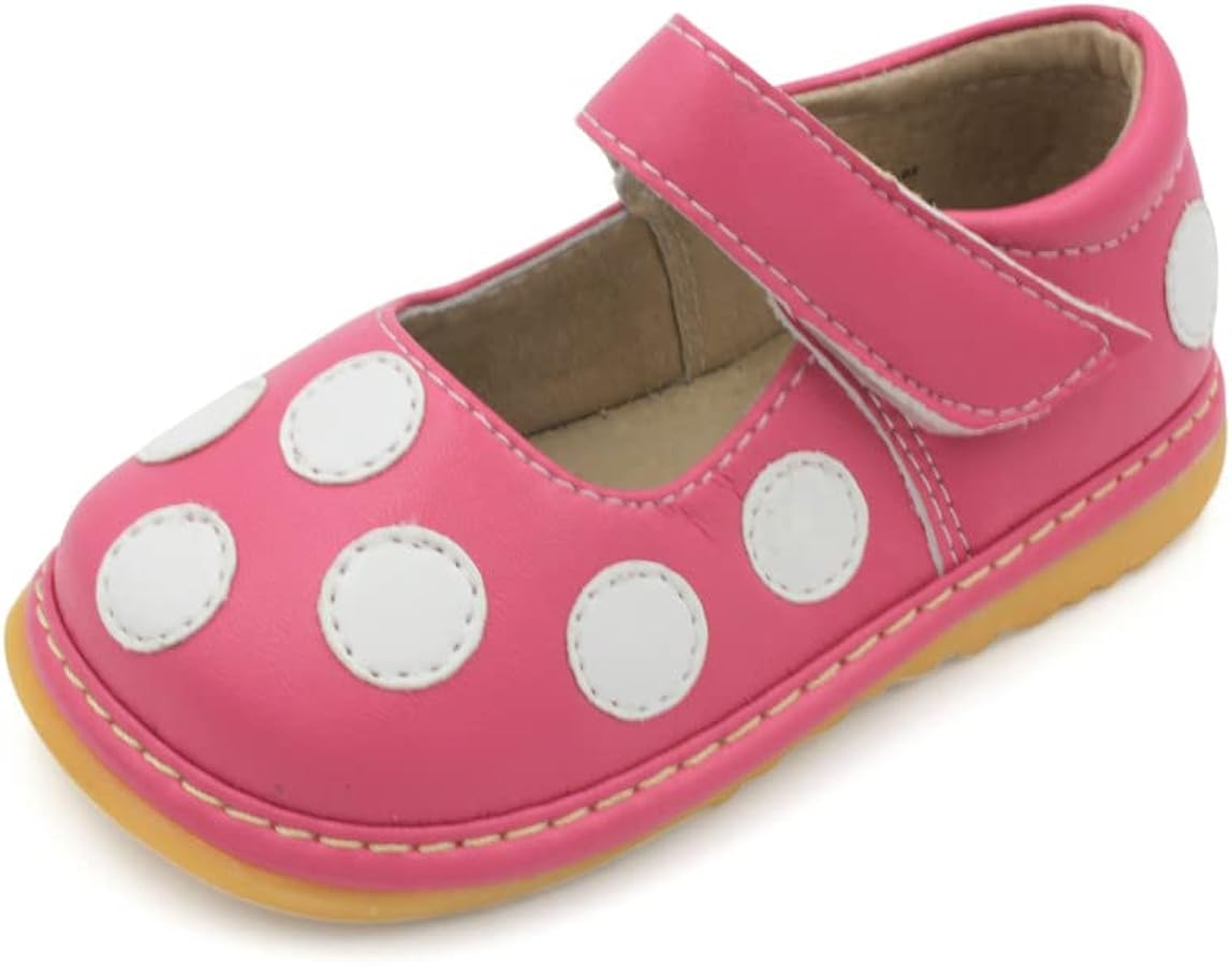 Little Mae's Boutique Mary Jane Squeaky Shoes for Toddler Girls, Ideal Walking Shoes with Removable Squeaker and Adjustable Strap - Soft Sole Shoes for Little Girls