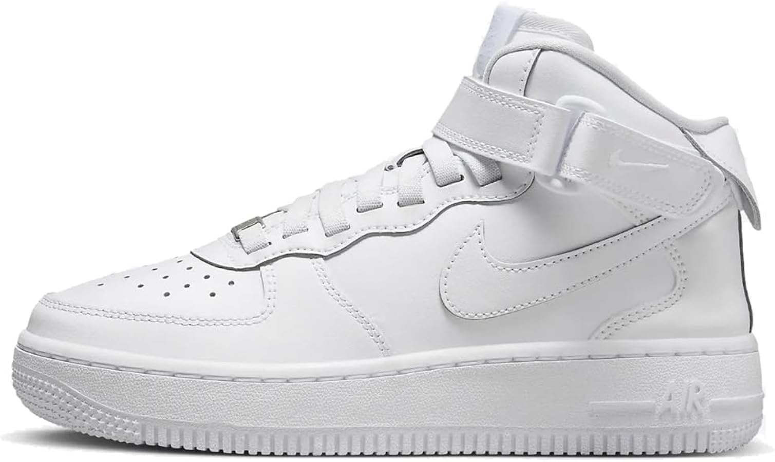 Nike Air Force 1 Mid EasyOn Big Kids' Shoes (FN1193-111, White/White-White)