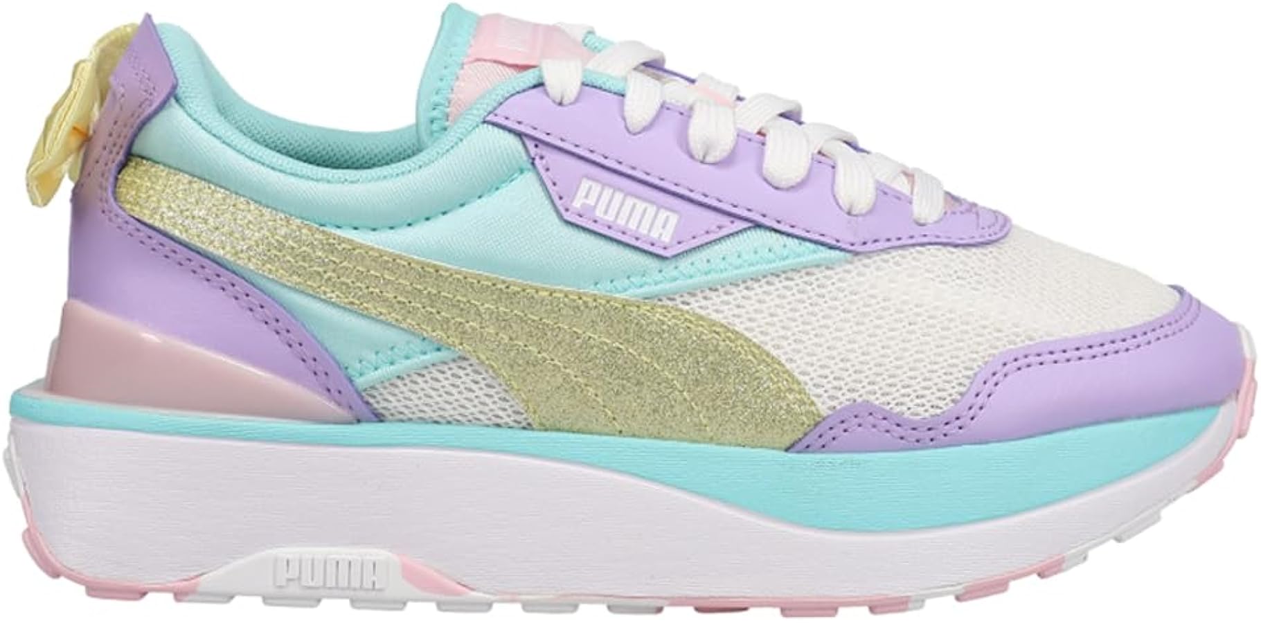 Puma Kids Girls Cruise Rider Bon Bon Lace Up Sneakers Shoes Casual - Blue, Purple, White