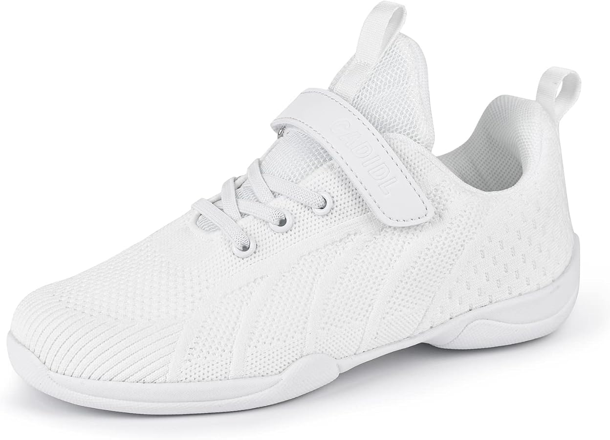 Cheer Shoes Youth Girls Cheerleading White Dance Shoes Breathable Competition Walking Training Athletic Tennis Shoes