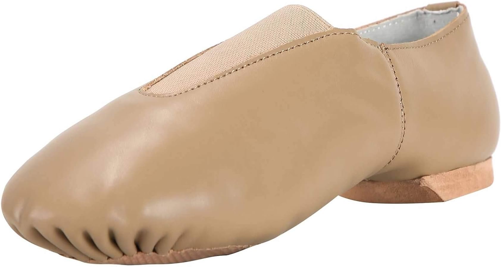 Linodes Leather Jazz Shoe Slip On (Toddler/Little Kid/Big Kid) with Elastic Top Piece