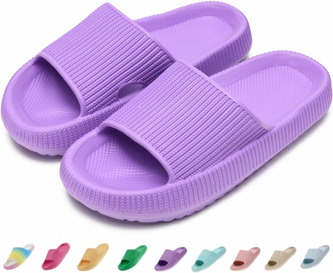 Cloud Slides for Kids, Non-Slip Bathroom Shower Quick Drying Comfy Soft Thick Sole Kids Slides, Kids Slippers Girls Boys for Indoor & Outdoor