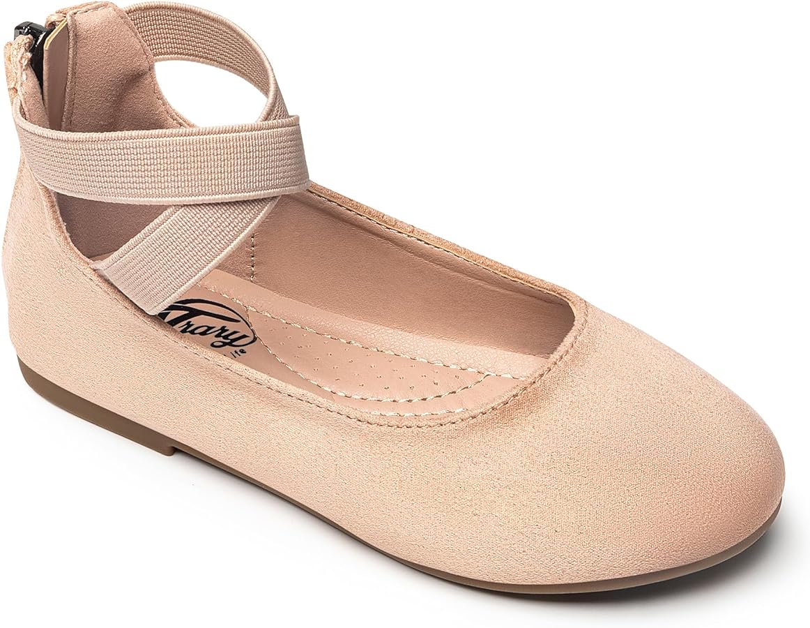 Trary Girls Dress Shoes with Crossover Straps Ballet Flats Mary Jane Shoes for Girls