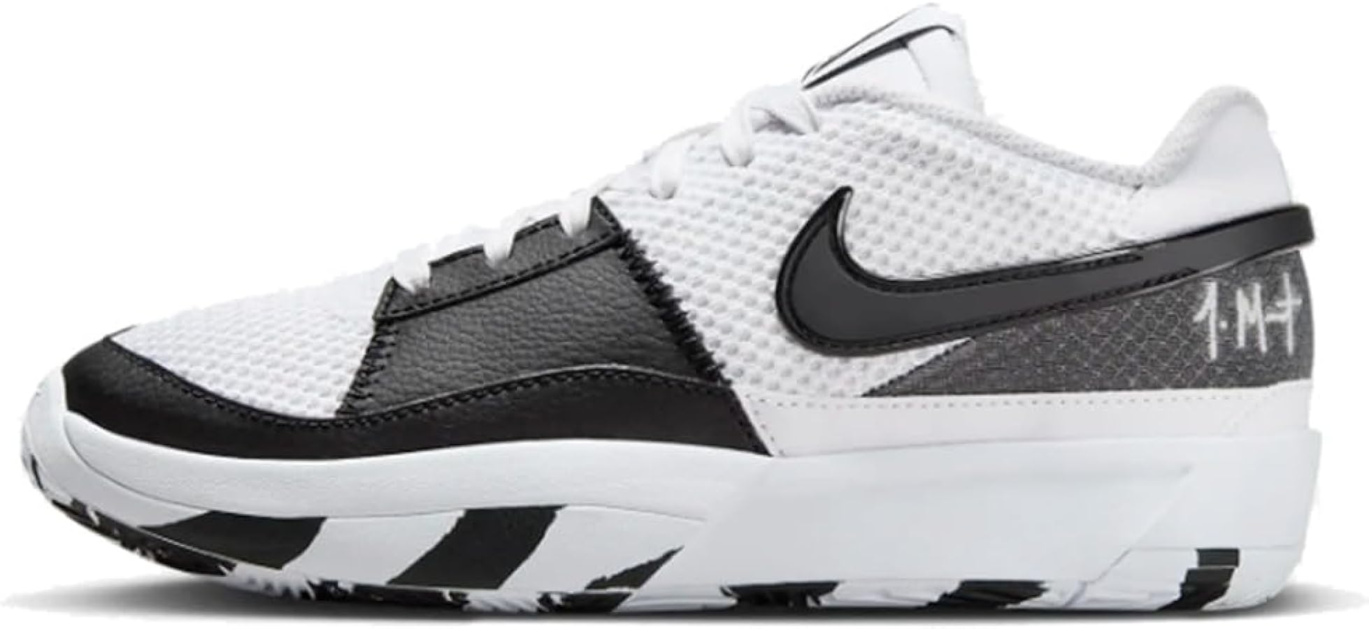 Nike Ja 1 Big Kids' Basketball Shoes (DX2294-102, White/Black-White) Size 2