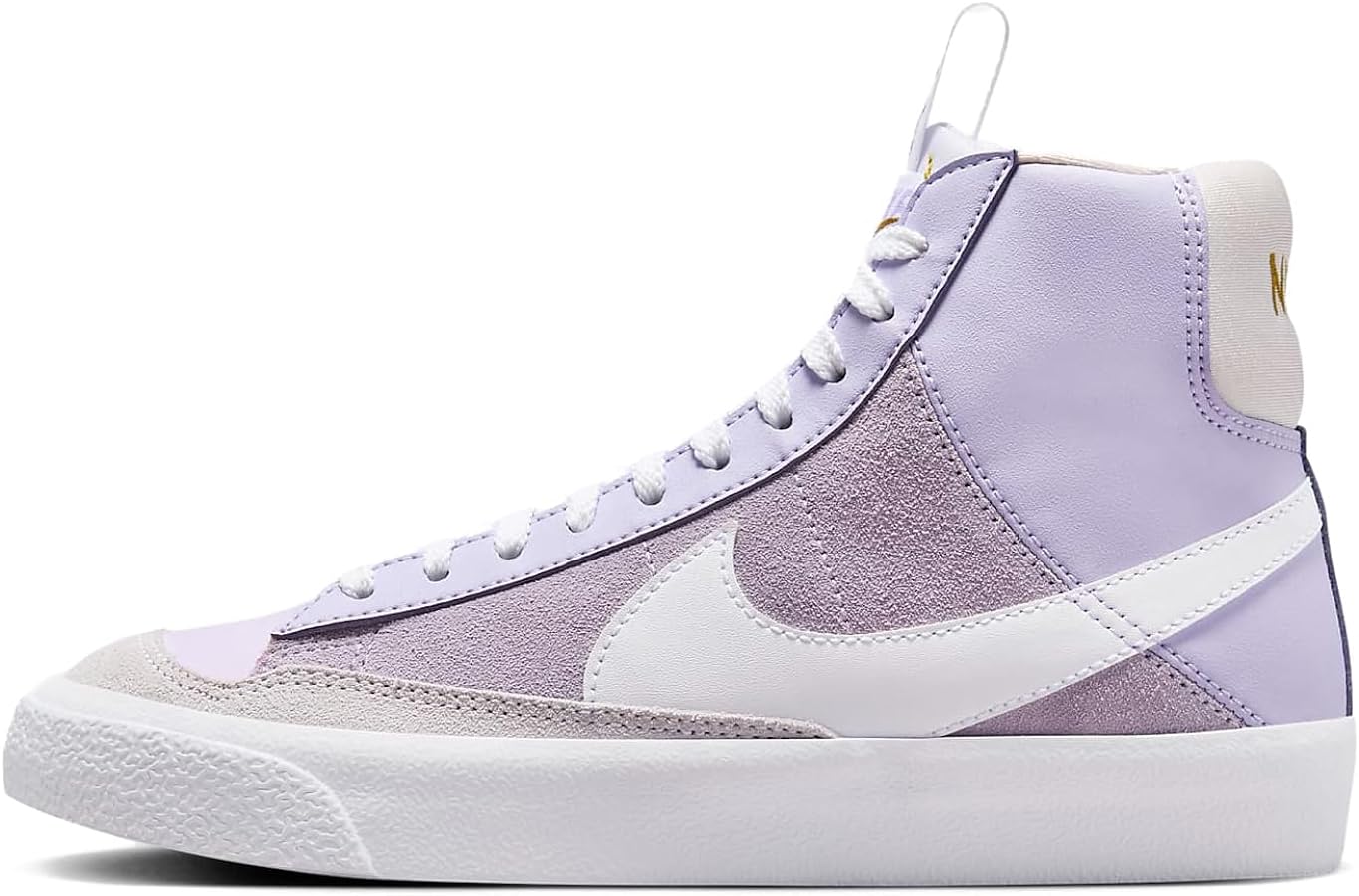 Nike Blazer Mid '77 SE Big Kids' Shoes (FJ2952-500, Lilac Bloom/Light Orewood Brown/Barely Grape) Size 6