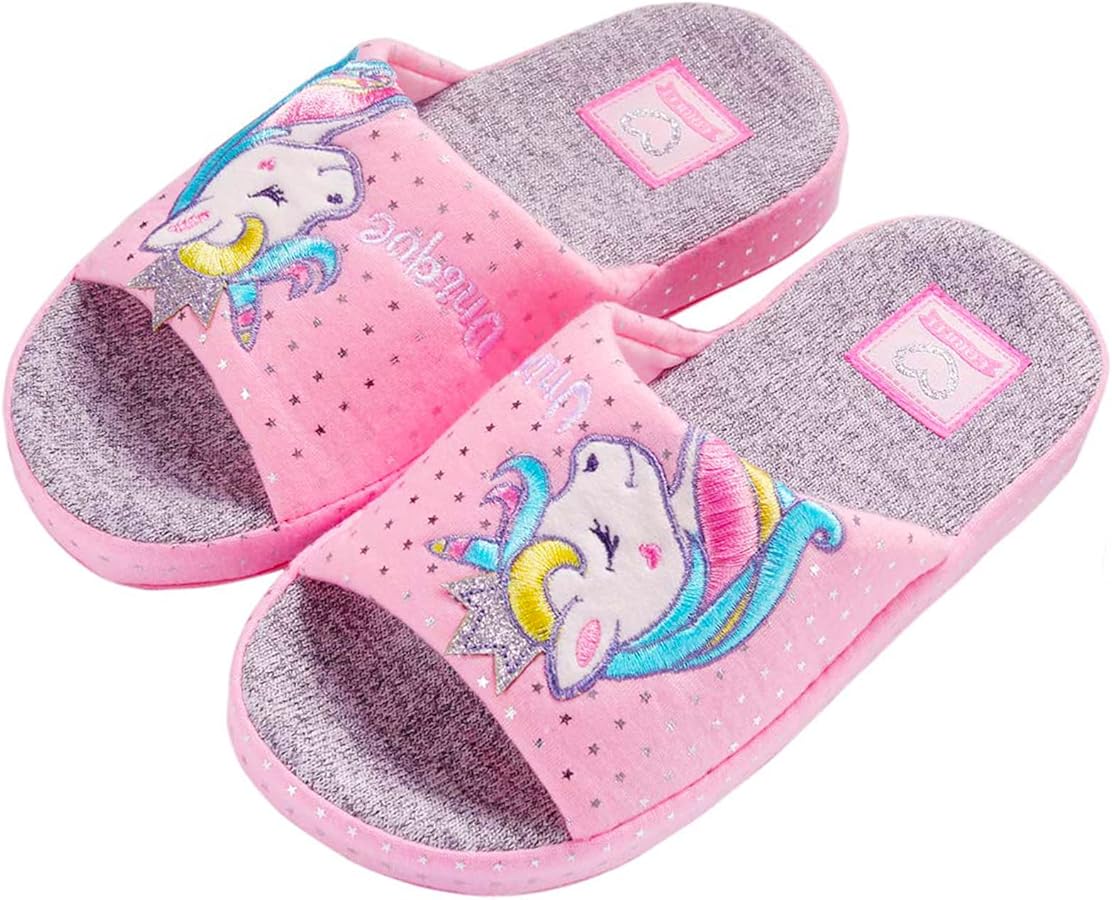 Kids Family Unicorn Slippers Household Anti-Slip Indoor Home Slippers for Girls and Boys