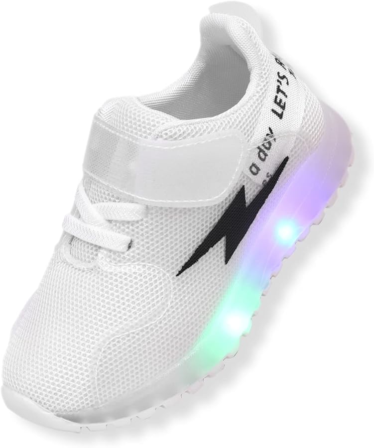 PATPAT Toddler Shoes Kid Shoes with LED Light Up Shoes Shiny Toddler Sneakers Girl Shoes Light Up Shoes for Girls Boys for Christmas Birthday