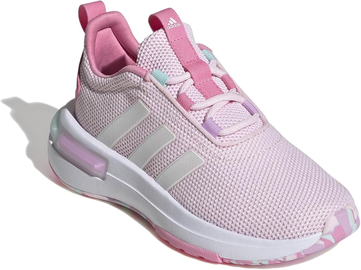 adidas Racer TR23 Sneaker, Clear Pink/Zero Metallic/Bliss Pink, 3 US Unisex Little Kid