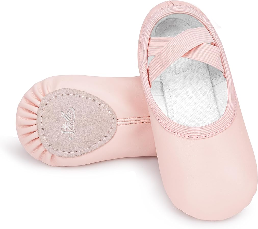 Stelle Ballet Shoes for Girls Toddler Dance Slippers PU Leather Boys Ballerina Shoes for Toddler/Little Kid/Big Kid/Women