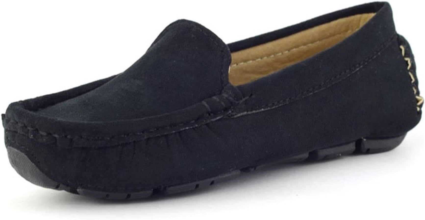 Girls Boys Suede Leather Slip-on Loafers Casual Boat Shoes Dress Shoes Oxford Flats