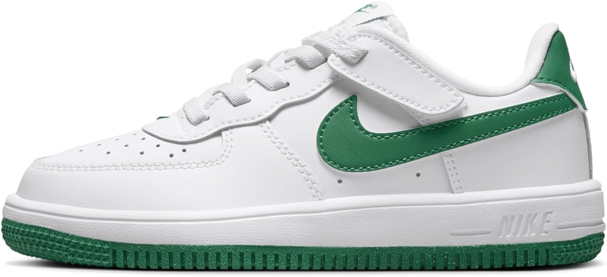 Nike Force 1 Low EasyOn Little Kids' Shoes (FN0237-103, White/White/Malachite) Size 12.5