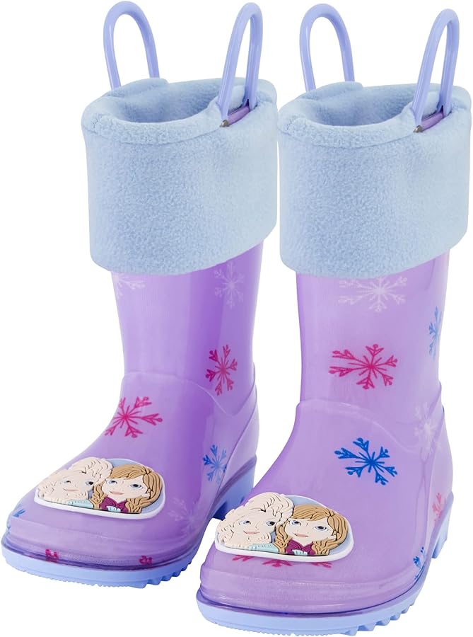 Disney Girl's Frozen Kids Rain Boots with Soft Removable Liner Snow