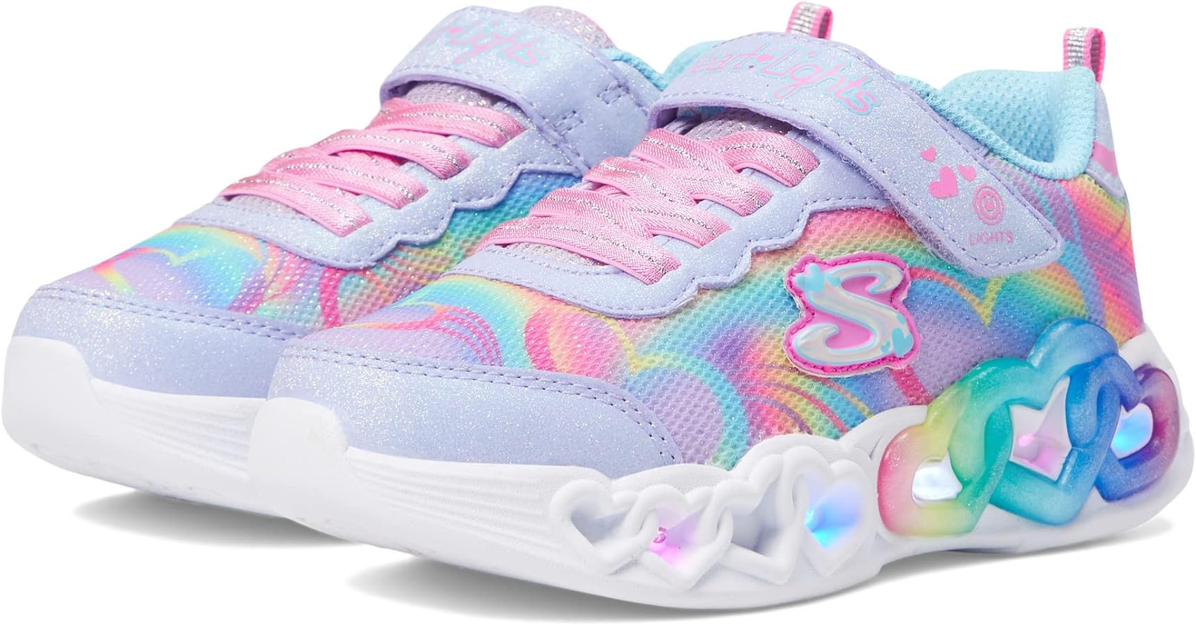 Skechers girls Infinite Heart Lights Sneaker