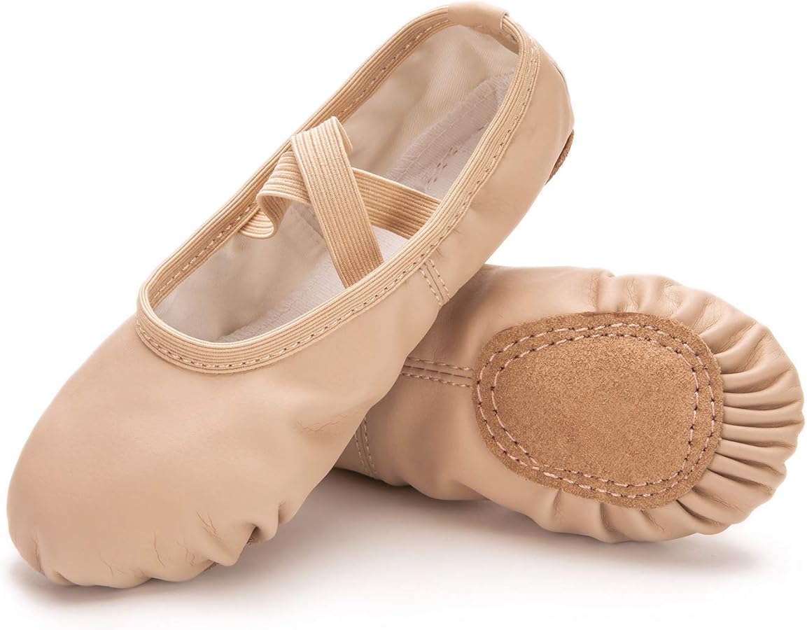 Ballet Shoes for Girls/Toddlers/Kids/Women, Leather Yoga Shoes/Ballet Slippers for Dancing