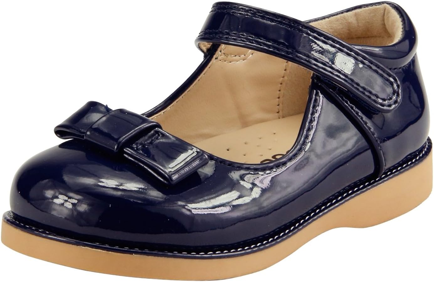 skyhigh Girl's School Dress Classic Shoes Mary Jane Toddler Size Glossy Navy Blue w/Bow