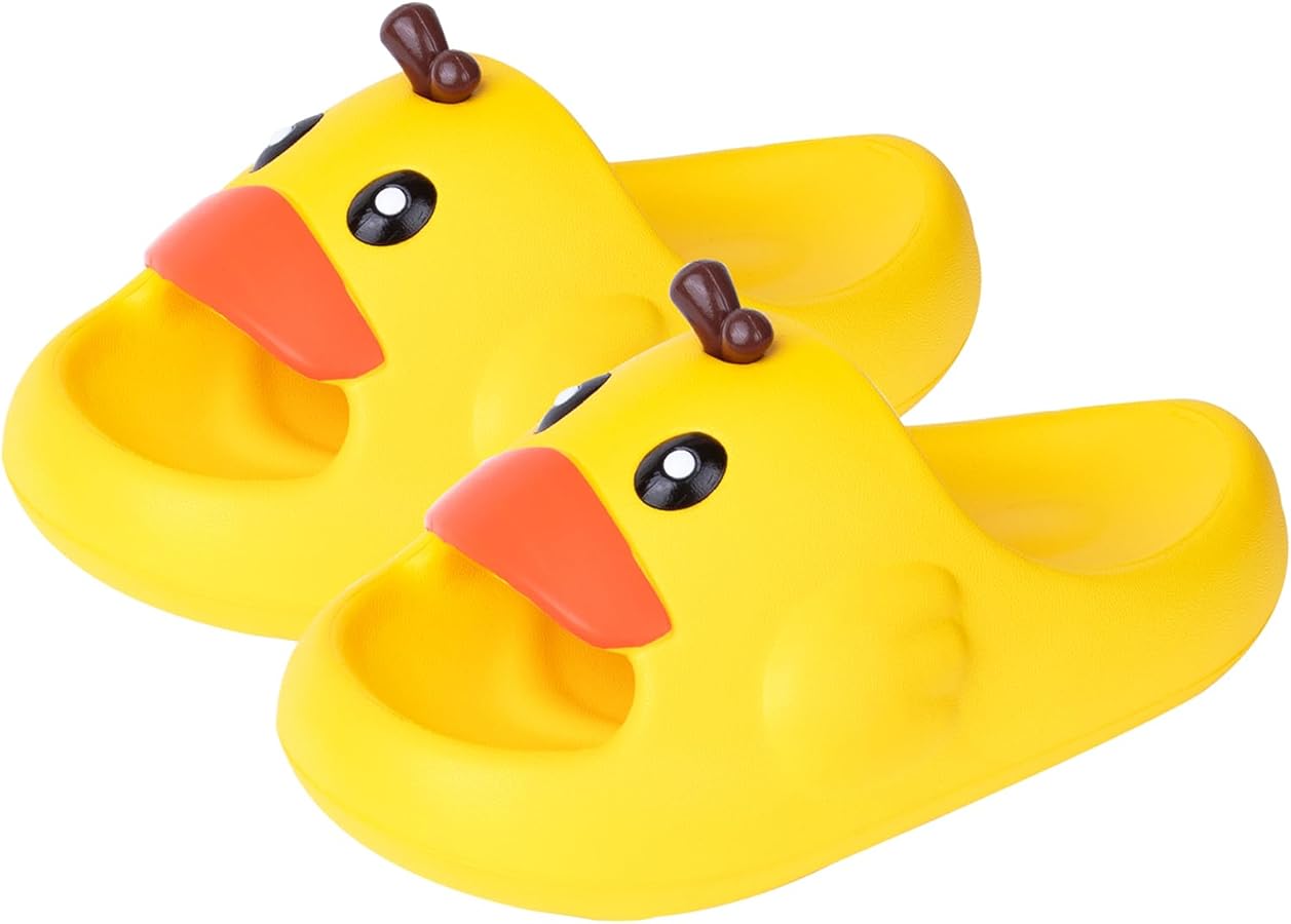 Duck Cute Toddler Slides for Kids、Little Girls Slippers for Boys Sandals Summer Shower Bathroom Pool Non-Slip Beach Flip Flops Pool Shower Shoes