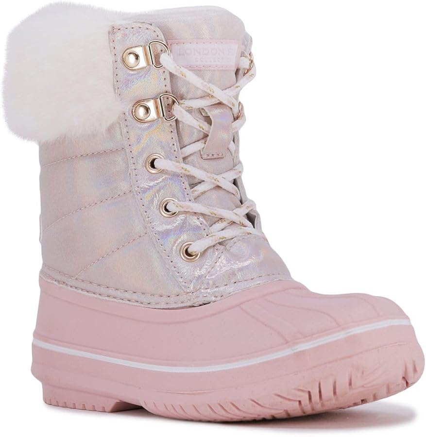 LONDON FOG Girls Bell Court Cold Weather Warm Lined Snow Boot