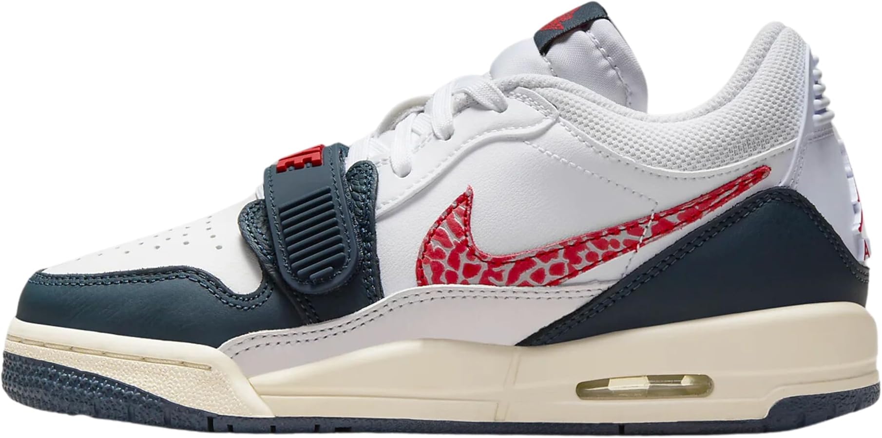 Air Jordan Legacy 312 Low Big Kids' Shoes (CD9054-146, White/Wolf Grey/Pale Ivory/Armory Navy) Size 6