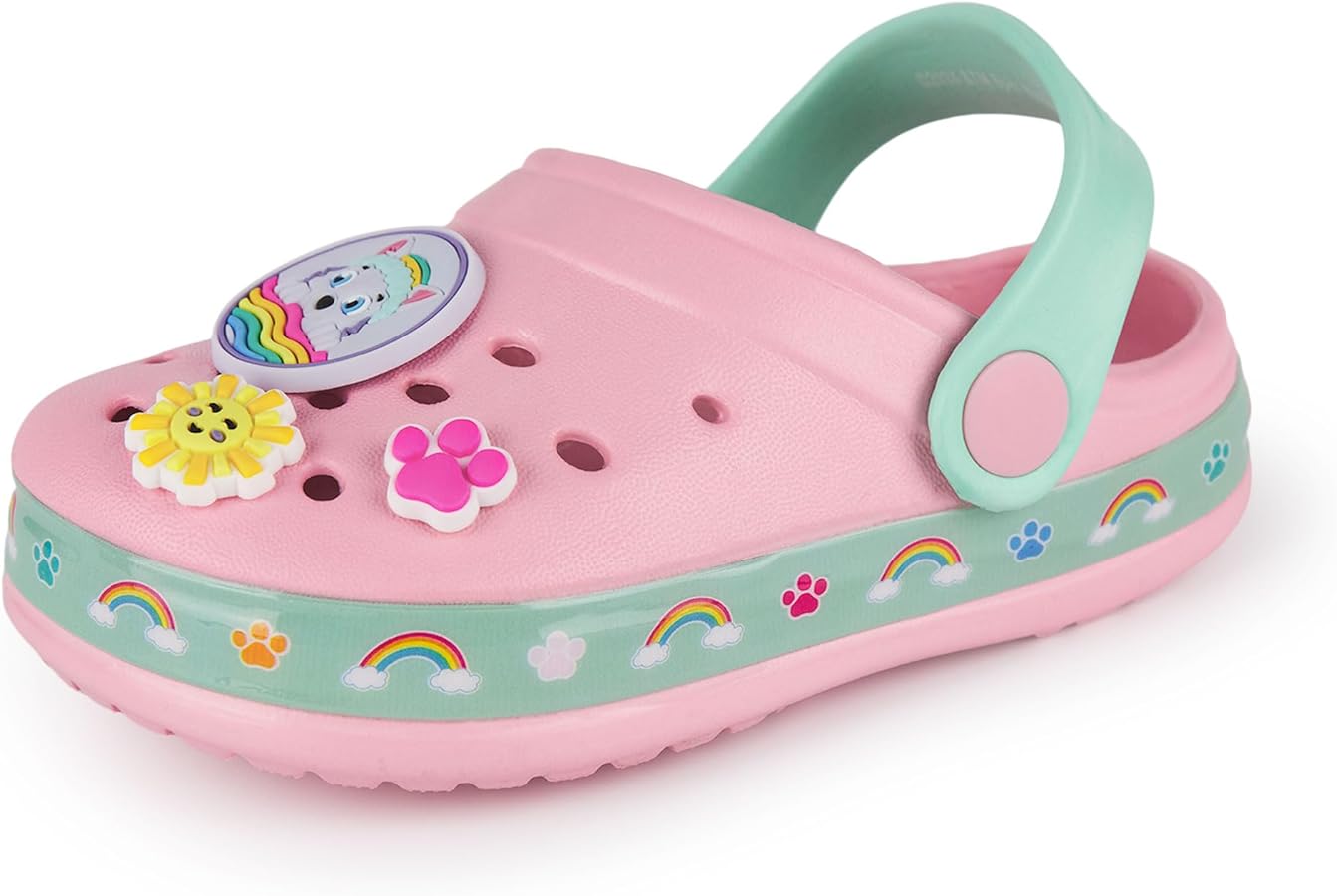 Paw Patrol Girls Clogs Kids Slip On Footwear with Novelty Charms in Pink Skye Everest Sandals Sliders with Adjustable Strap