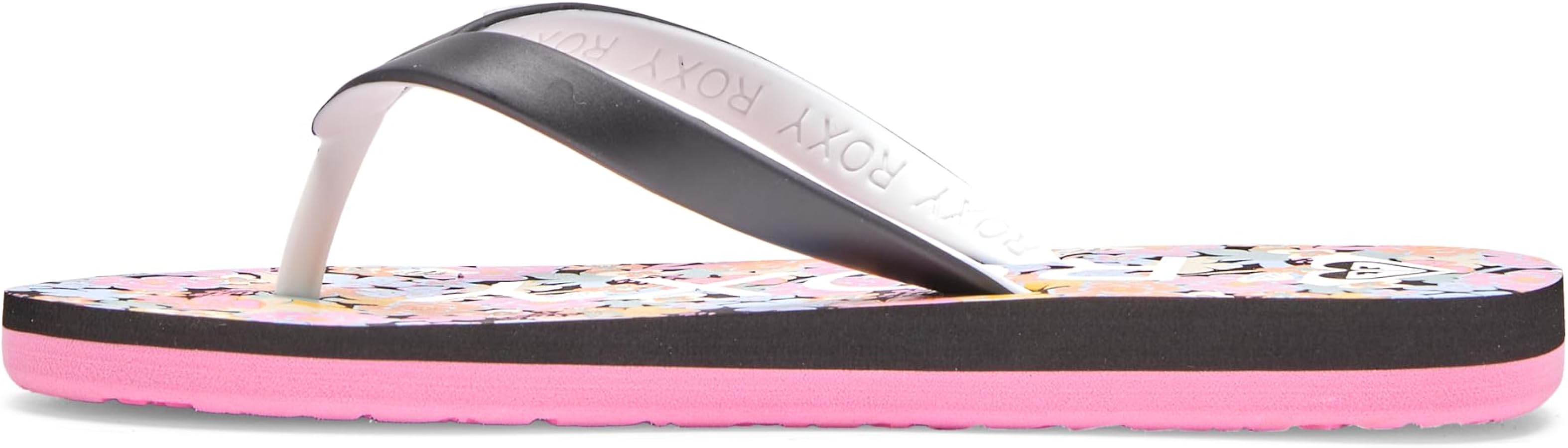 Roxy Girls Rg Tahiti Sandal, Black/Candy Pink 233, 1 Big Kid