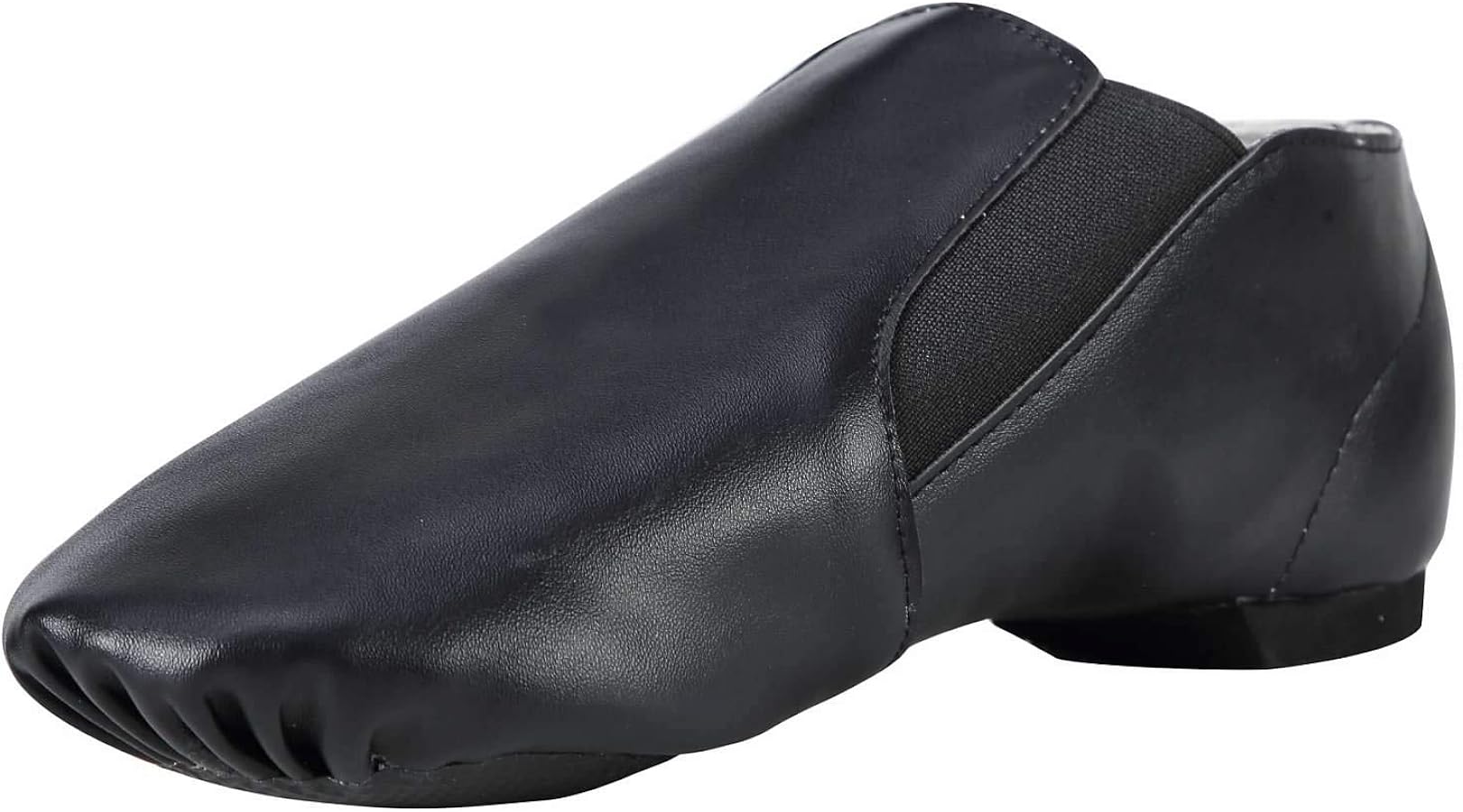 Dynadans PU Leather Jazz Shoe Slip On Dance Shoes with Side Elastics for Girls and Boys (Toddler/Little Kid/Big Kid)