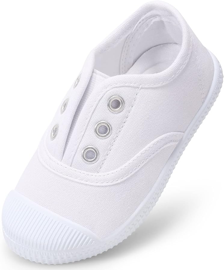 Kids Shoes Toddlers Canvas Sneakers Slip-on Comfortable Light Weight Skin-Friendly Causal Running Tennis Shoes for Boys Girls(Toddle/Little Kids/Big Kids)