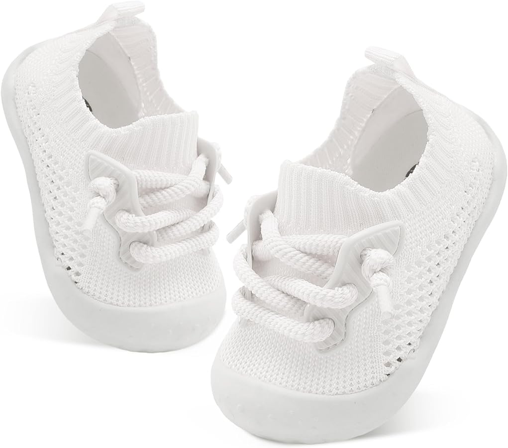 BARERUN Baby Shoes Baby First Walking Shoes Infant Sneakers Wide Toe Box Slip on Shoes Soft Sole Baby Boys Girls Crib Shoes Toddler Breathable Lightweight House Sock Shoes