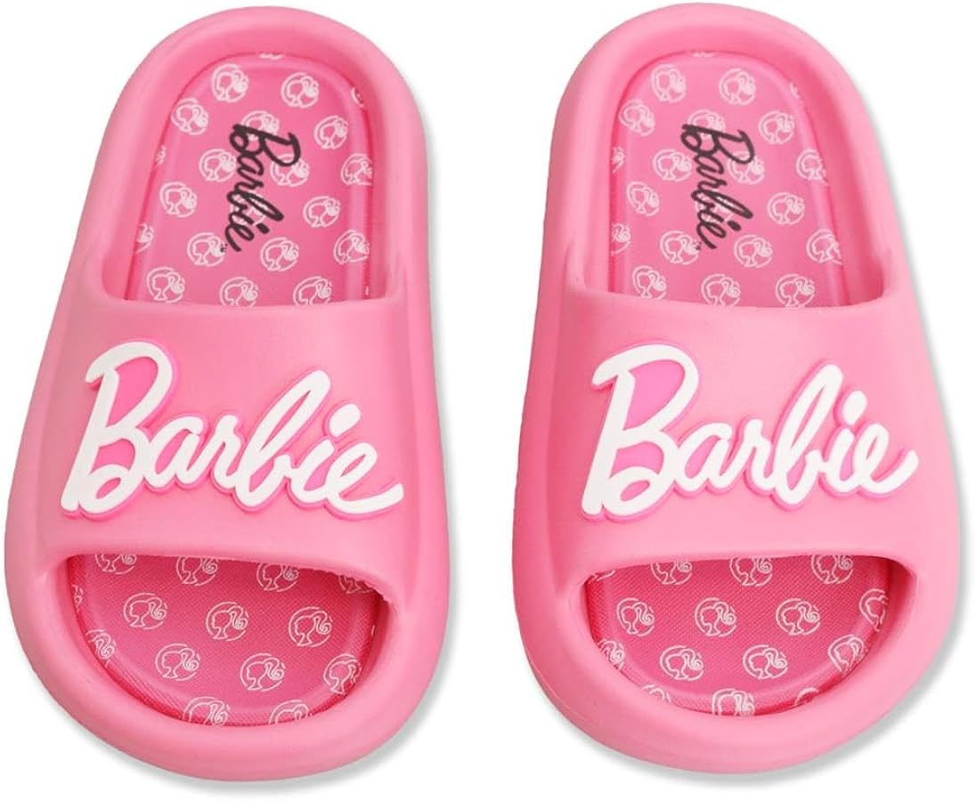 Ground Up Barbie Girl Pink Sandal Slides (Size 10-2 Toddler/Little Kid/Big Kid)