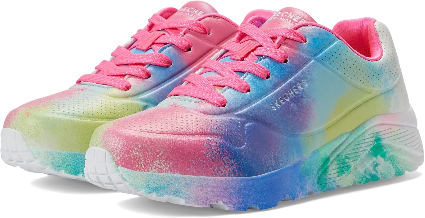 Skechers girl's Uno Lite-Splatter Shines Sneaker