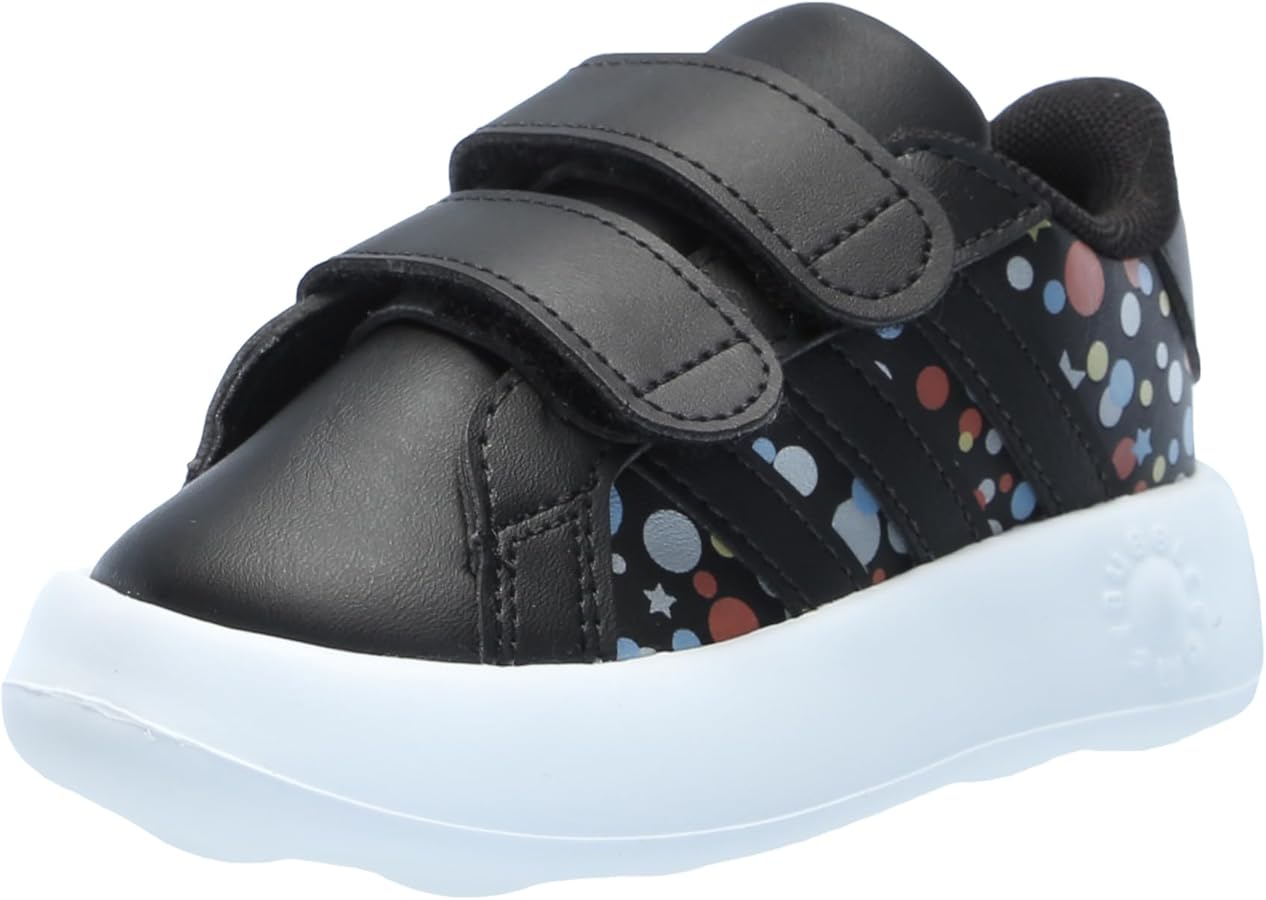 adidas Kids Grand Court 2.0 Sneaker, Black/Black/Silver Metallic, 8 US Unisex Toddler