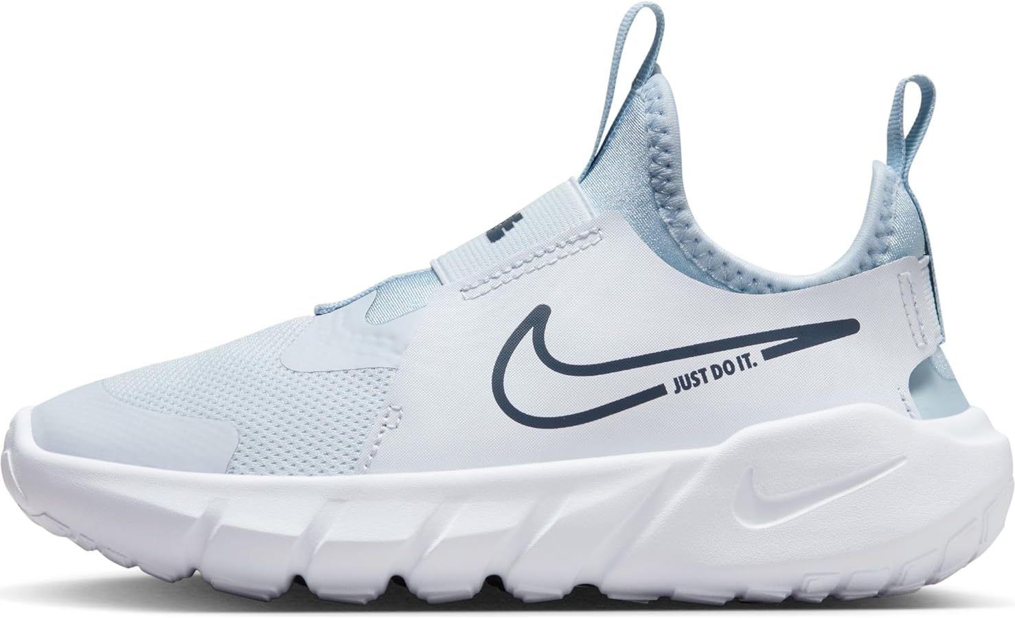 Nike Flex Runner 2 (DJ6040-010, Football Grey/Light Armory Blue/White) Size 3