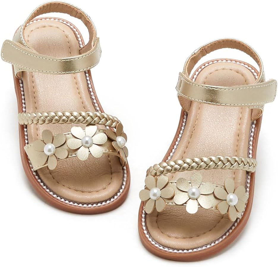 GINFIVE Toddler Girls Sandals Little Girls Kids Summer Shoes Toddler Sandals